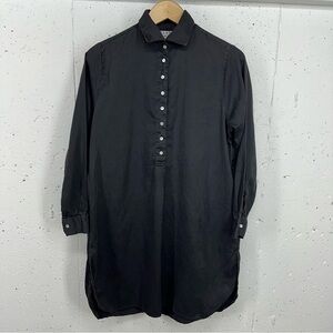 Flats by Jan Niemi Women’s Size Large Black Button Down Tunic Shirt Dress Read
